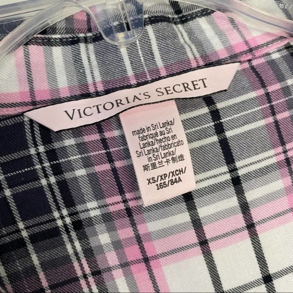 Victoria's Secret Pajama Top Button Down Shirt Plaid Long Sleeves XSmall - Picture 4 of 6